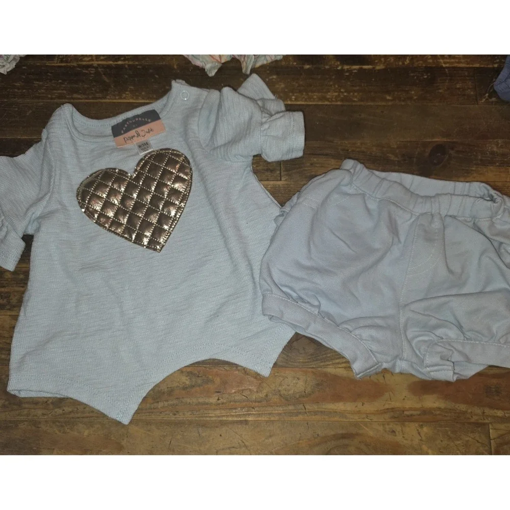 0-3 month Baby Girl/Infant Sets For Spring or Summer, 4 Cute Two Piece Outfits
